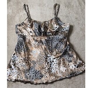 B-Wear Byer Print Slip Top XL Braided Strap Indie Sleeze Y2K Vintage Tuscan Mom